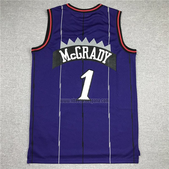 Camiseta Toronto Raptors Tracy McGrady NO 1 Hardwood Classics Throwback Violeta